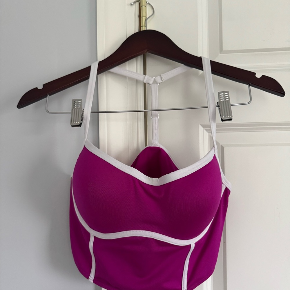 Pink VS Halter Crop Top